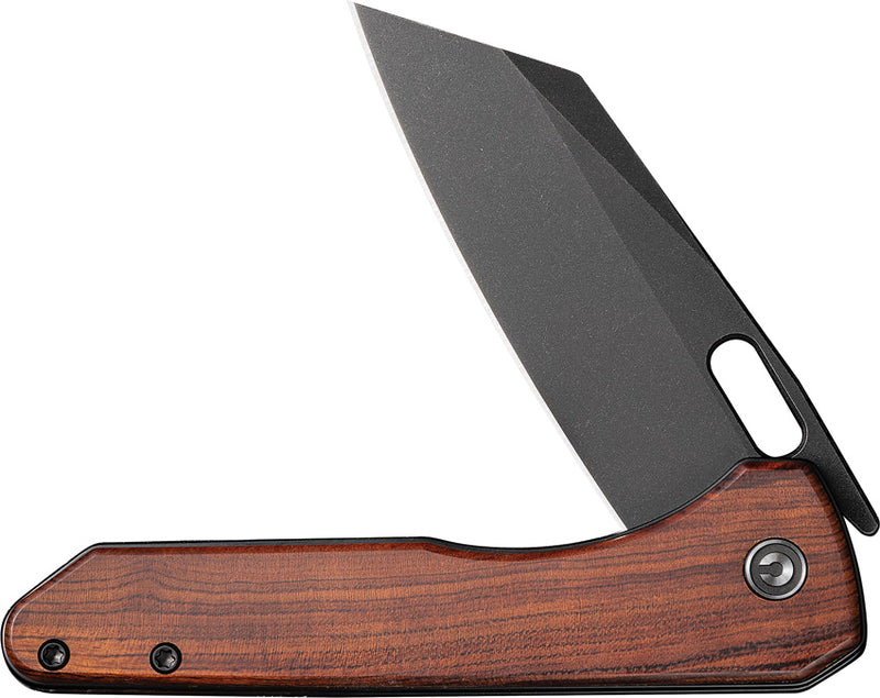Civivi Nugz Guibourtia Wood (3.17" Black Stonewashed 14C28N) Folding Knife [C23060-3] - product view 3