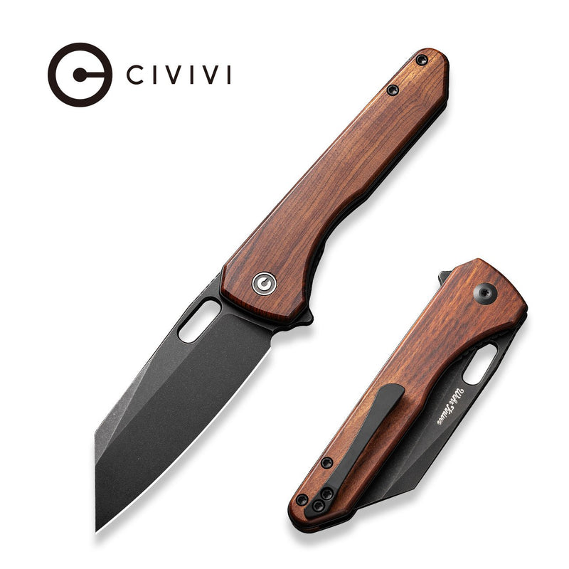 Civivi Nugz Guibourtia Wood (3.17" Black Stonewashed 14C28N) Folding Knife [C23060-3] - product view 5