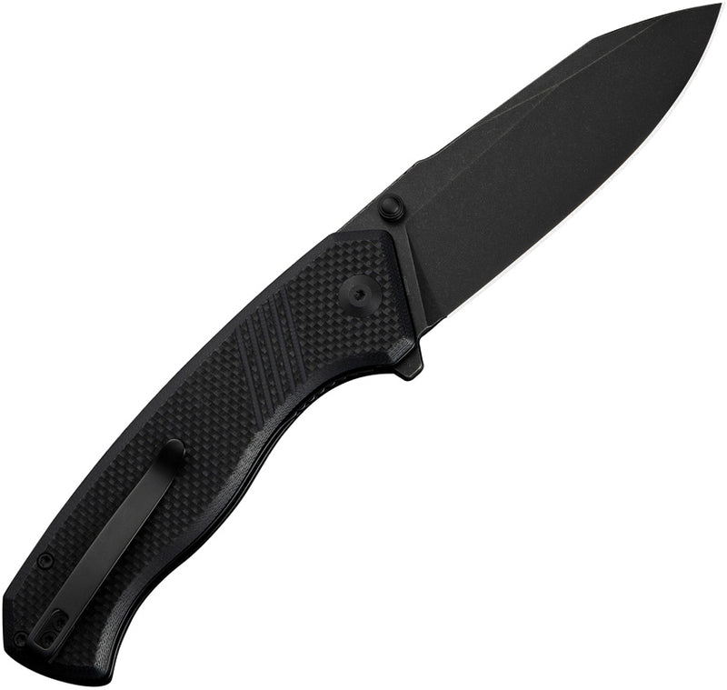 Civivi Placoid Black Coarse G10 (3.67" Black Stonewashed 14C28N) Folding Knife [C23079-1] - product view 3
