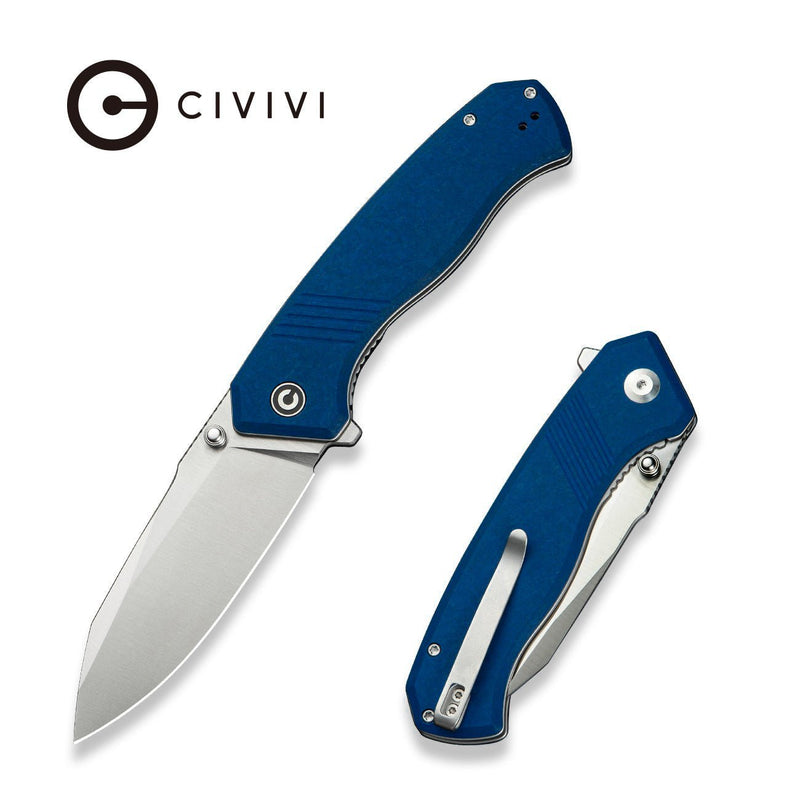 Civivi Placoid Blue Shredded G10 (3.67" Satin Finished 14C28N) Folding Knife [C23079-2] - product view 7