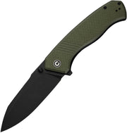Civivi Placoid OD Green Coarse G10 (3.67" Black Stonewashed 14C28N) Folding Knife [C23079-3] - product view 1
