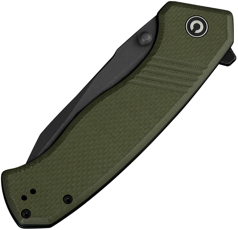 Civivi Placoid OD Green Coarse G10 (3.67" Black Stonewashed 14C28N) Folding Knife [C23079-3] - product view 6