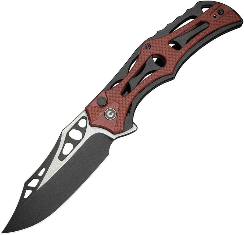 Civivi Biophase Button Lock Burgundy Folding Knife [C23083C-1]