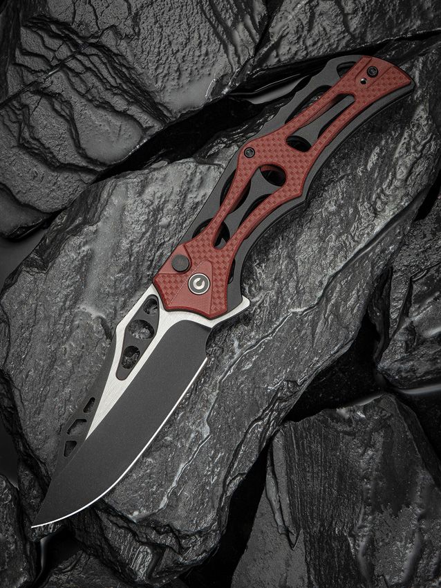 Civivi Biophase Button Lock Burgundy Folding Knife [C23083C-1]