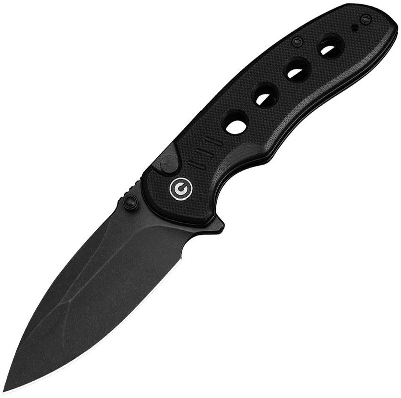 Civivi Triptych Button Lock Black Folding Knife [C23085B-1]