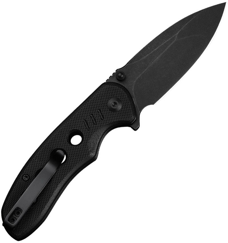 Civivi Triptych Button Lock Black Folding Knife [C23085B-1]