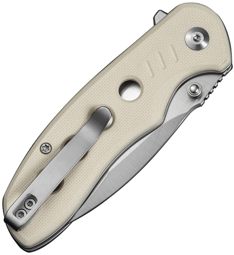 Civivi Triptych Button Lock Ivory Folding Knife [C23085B-2]