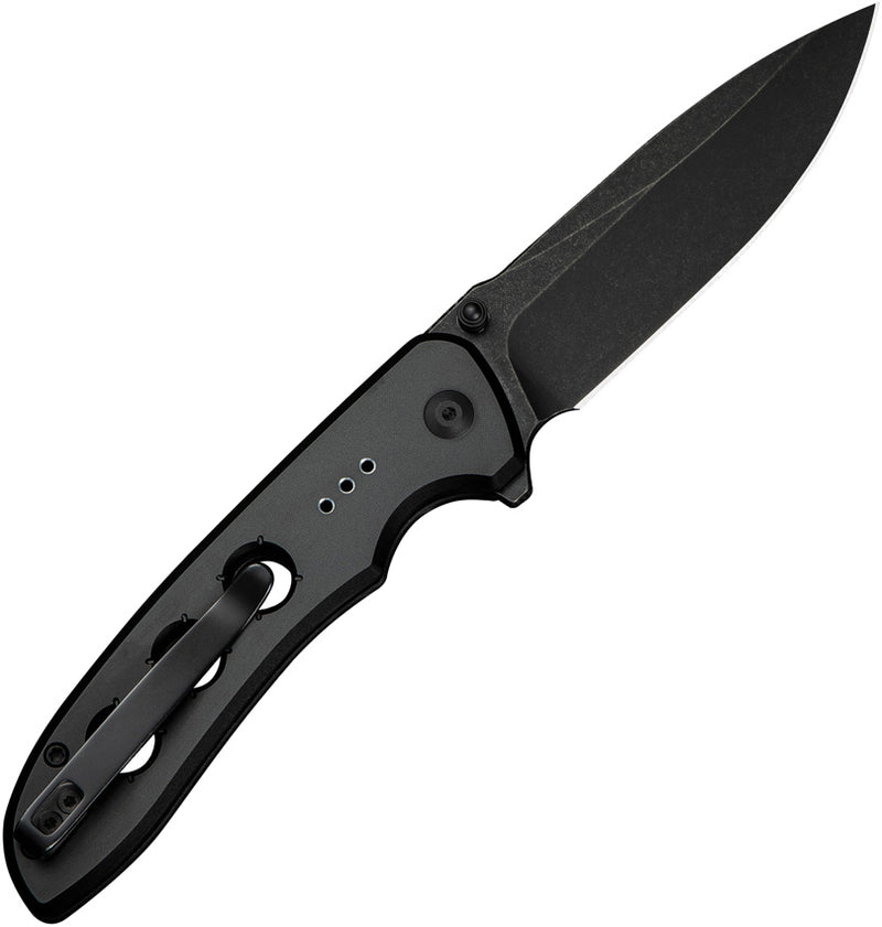 Civivi Hyperpulse Black Aluminum (3.5" Black Stonewashed 14C28N) Folding Knife [C23087A-1] - product view 3