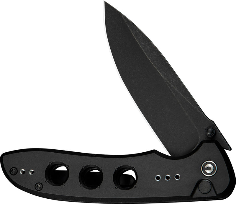 Civivi Hyperpulse Black Aluminum (3.5" Black Stonewashed 14C28N) Folding Knife [C23087A-1] - product view 4