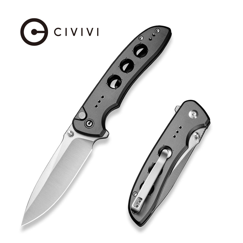 Civivi Hyperpulse Gray Aluminum (3.5" Satin Finished 14C28N) Folding Knife [C23087A-3] - product view 7