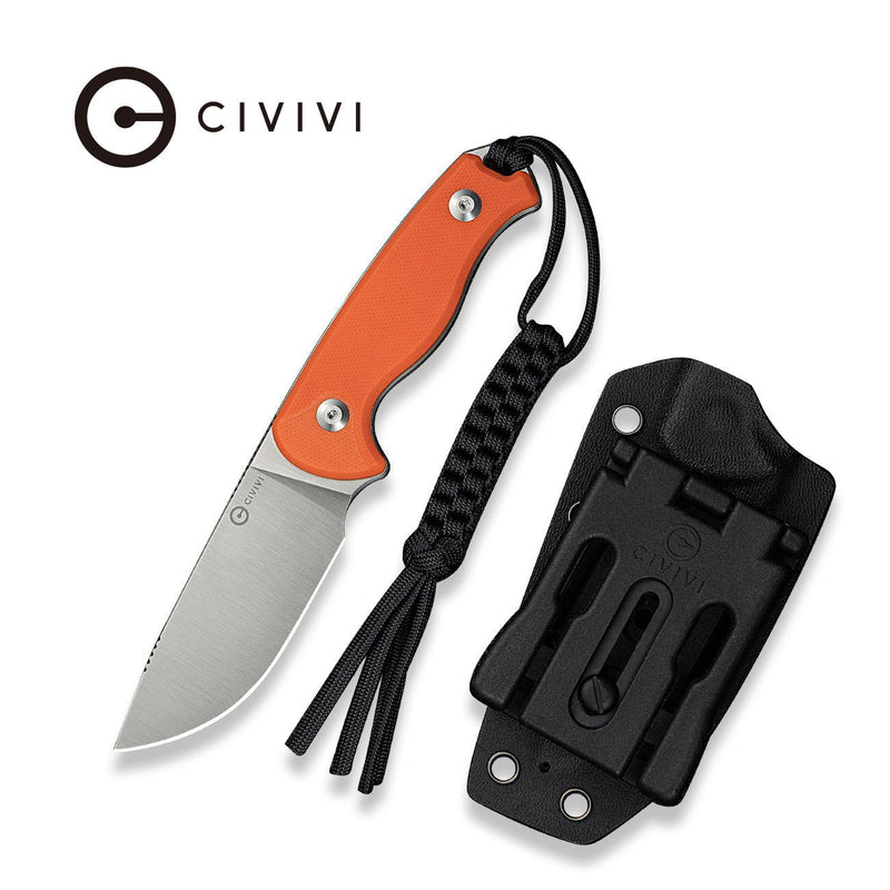Civivi Timberbark Orange G10 (3.2" Satin Finished 14C28N) Fixed Blade Knife [C23094-2] - product view 7