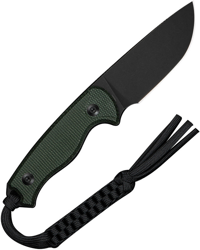 Civivi Timberbark Green Canvas Micarta (3.2" Black Stonewashed 14C28N) Fixed Blade Knife [C23094-3] - product view 3