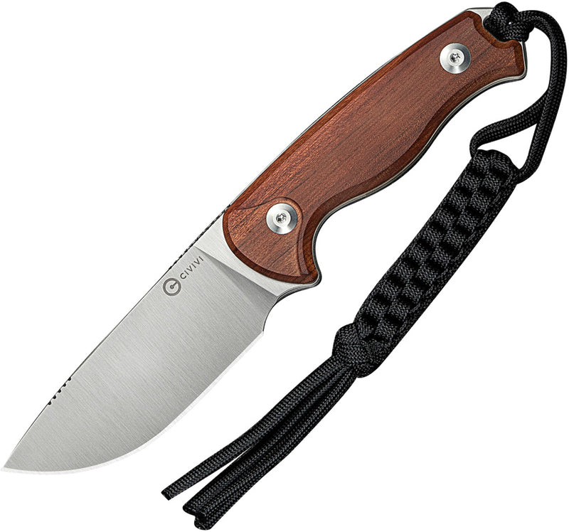 Civivi Timberbark Guibourtia Wood (3.2" Satin Finished 14C28N) Fixed Blade Knife [C23094-4] - product view 1