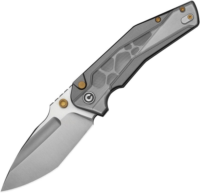 Civivi Wellmax Button Lock Gray Folding Knife [C24008C-1]