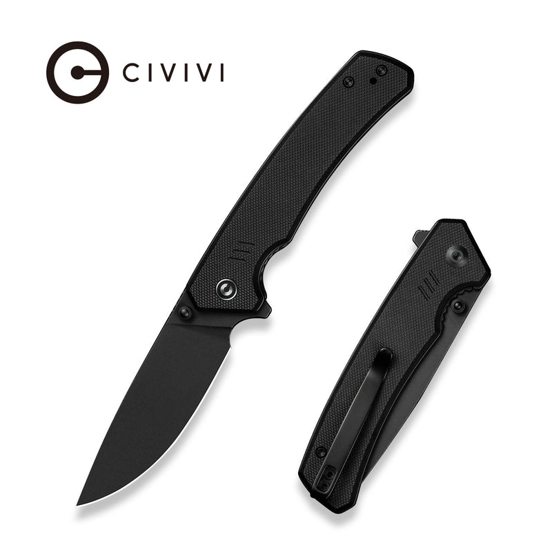 Civivi Merit Black G10 (3.28" Black Stonewashed 14C28N) Folding Knife [C24012-1] - product view 7