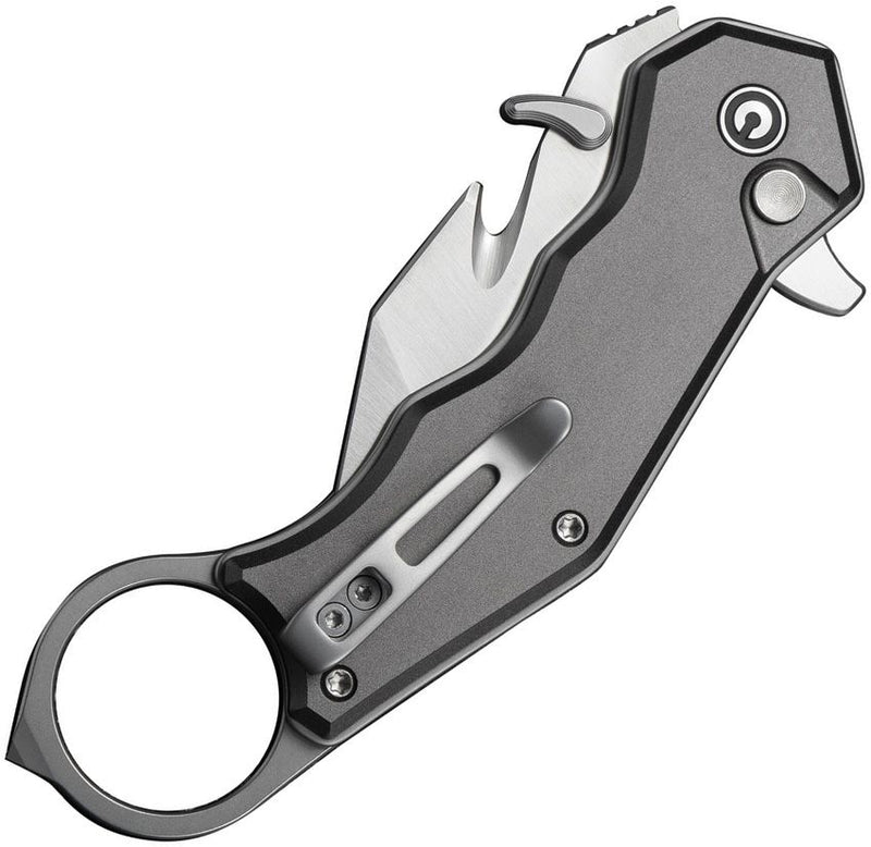 Civivi Amaroq Button Lock Gray Folding Knife [C240181]