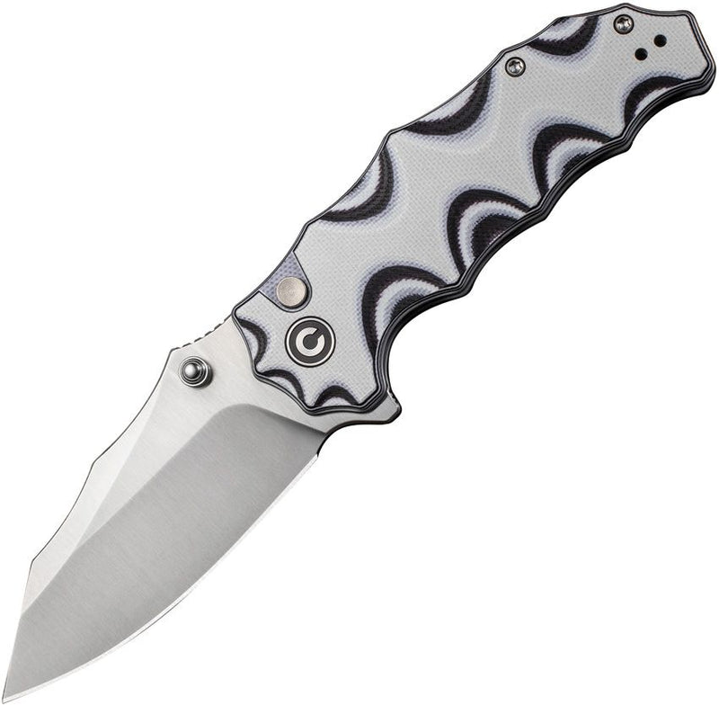 Civivi Natterjack Button Lock Blk/Wht Folding Knife [C24028-3]