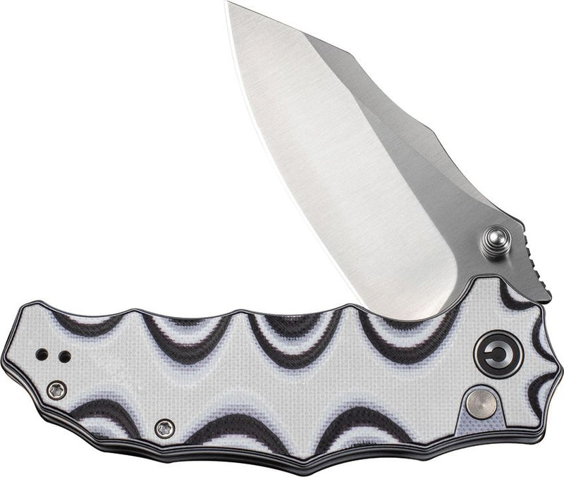 Civivi Natterjack Button Lock Blk/Wht Folding Knife [C24028-3]