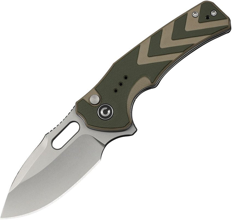 Civivi Vexron Button Lock Grn/Tan Folding Knife [C24066-2]