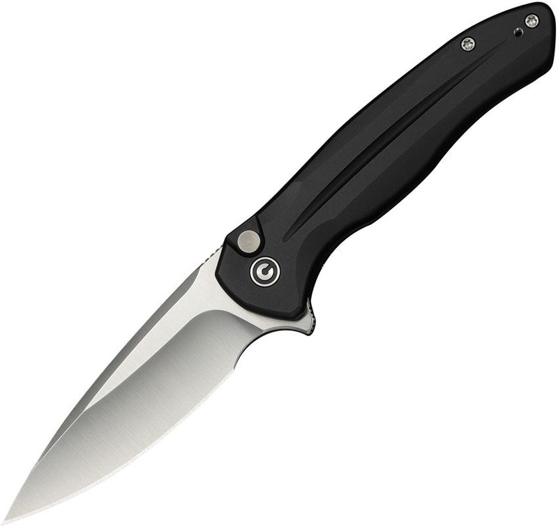 Civivi Kitefin Button Lock Black Al Folding Knife [C24091-1]