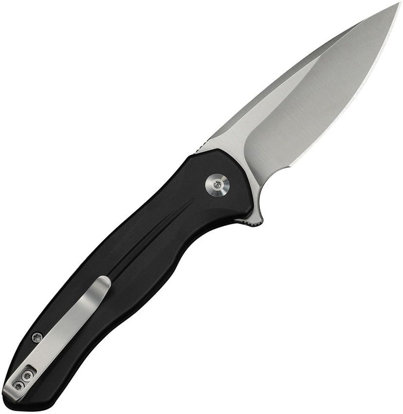 Civivi Kitefin Button Lock Black Al Folding Knife [C24091-1]