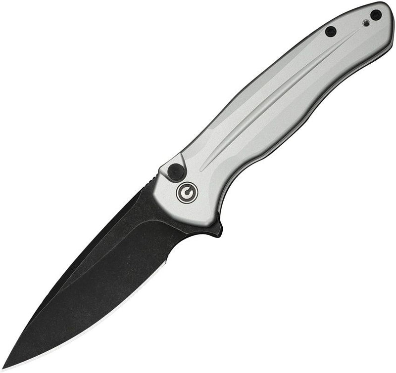 Civivi Kitefin Button Lock Silver Al Folding Knife [C24091-2]