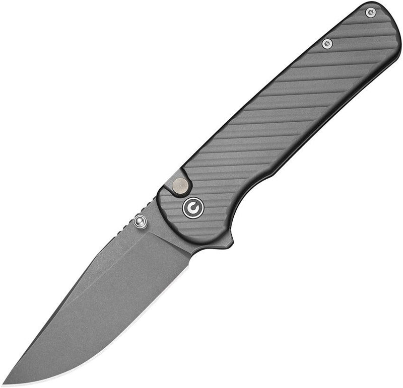 Civivi Iron Tide Button Lock Gray Folding Knife [C25011-3]