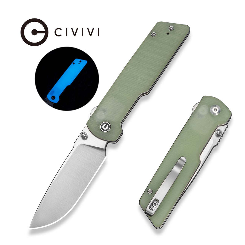 Civivi Zygon Natural (Blue Glow-in-the-Dark) G10 (3.24" Satin Finished Nitro-V) Folding Knife [C25035-1] - product view 5