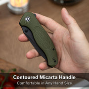 Civivi Vyrent Olive Canvas Micarta (3.48" Black Stonewashed Nitro-X7) Folding Knife [C25037-2] - product view 6