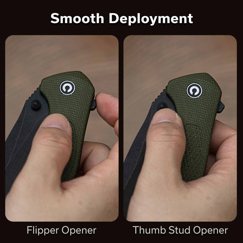 Civivi Vyrent Olive Canvas Micarta (3.48" Black Stonewashed Nitro-X7) Folding Knife [C25037-2] - product view 7
