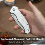 Civivi Vyrent Silver G10, Aluminum Foil (3.48" Stonewashed Nitro-X7) Folding Knife [C25037B-1] - product view 6