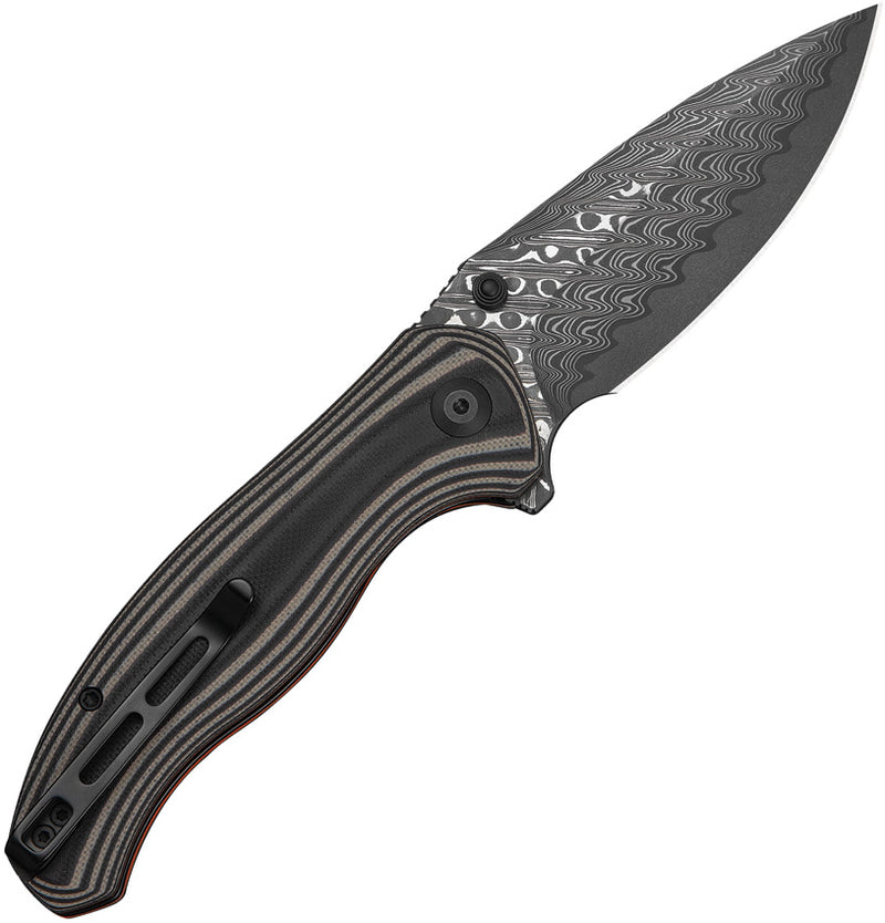 Civivi Vyrent Black, Tan, Orange G10 (3.48" / Damascus) Folding Knife [C25037B-DS1] - product view 3