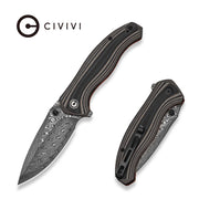 Civivi Vyrent Black, Tan, Orange G10 (3.48" / Damascus) Folding Knife [C25037B-DS1] - product view 4