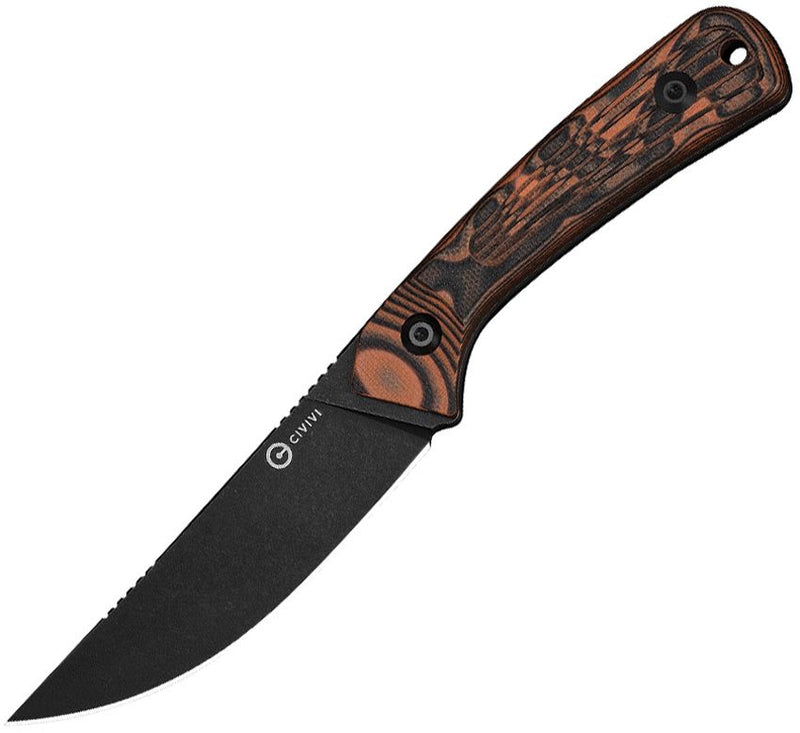 Civivi Carveth Fixed Blade Blk/Org [C25040-2]