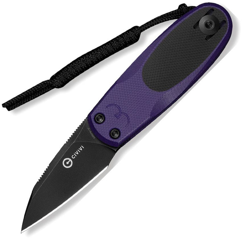 Civivi Purr Slip Joint Blk/Ppl Folding Knife [C25054-3]