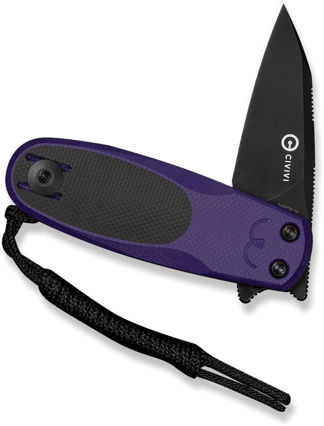 Civivi Purr Slip Joint Blk/Ppl Folding Knife [C25054-3]