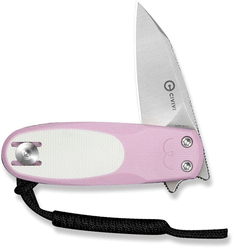 Civivi Purr Slip Joint Pink/Wht Folding Knife [C25054-4]
