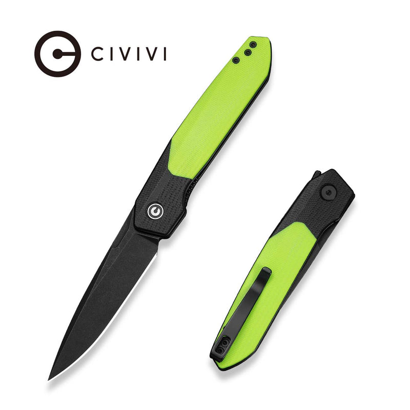 Civivi Brr15 Light Black, Neon Green G10 (3.2" Black Stonewashed Nitro-V) Folding Knife [C25063-2] - product view 5