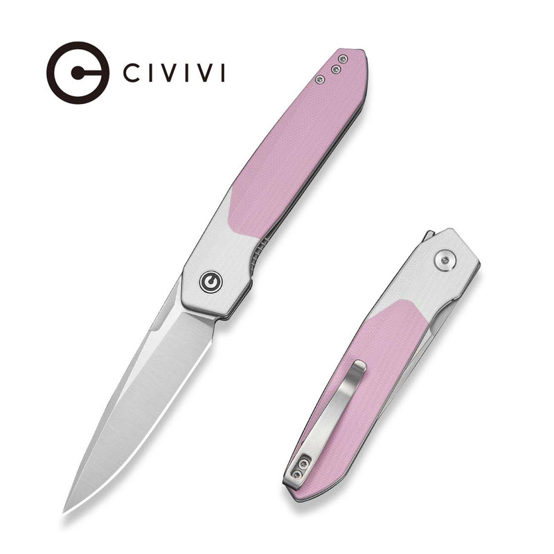 Civivi Brr15 Light White, Powder Pink G10 (3.2" Satin Finished Nitro-V) Folding Knife [C25063-3] - product view 5