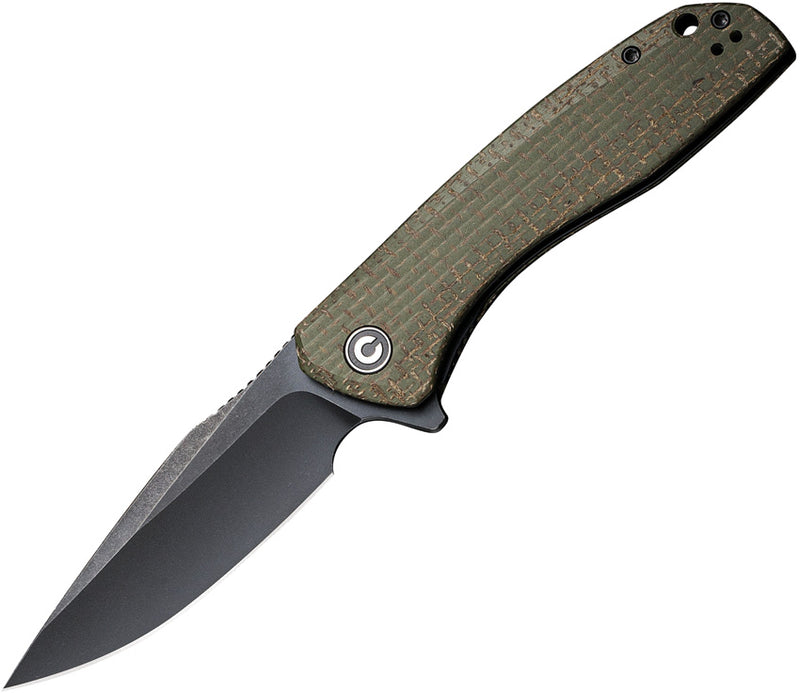 Civivi Baklash Green Coarse Micarta (3.5" Black Stonewashed 9Cr18MoV) Folding Knife [C801K] - product view 1