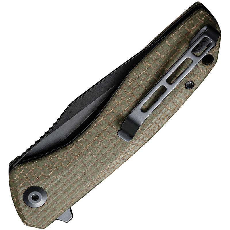 Civivi Baklash Green Coarse Micarta (3.5" Black Stonewashed 9Cr18MoV) Folding Knife [C801K] - product view 2