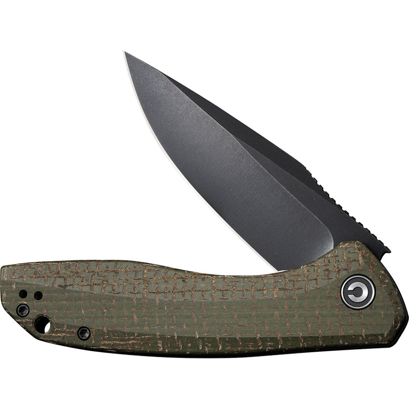 Civivi Baklash Green Coarse Micarta (3.5" Black Stonewashed 9Cr18MoV) Folding Knife [C801K] - product view 4