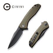 Civivi Baklash Green Coarse Micarta (3.5" Black Stonewashed 9Cr18MoV) Folding Knife [C801K] - product view 6