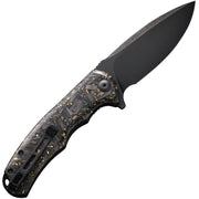 Civivi Praxis Black, Golden Shredded Carbon Fiber And Golden Shred In Clear Resin (3.75" Black Stonewashed 9Cr18MoV) Folding Knife [ C803J] - product view 5