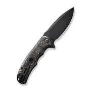 Civivi Praxis Black, Golden Shredded Carbon Fiber And Golden Shred In Clear Resin (3.75" Black Stonewashed 9Cr18MoV) Folding Knife [ C803J] - product view 7