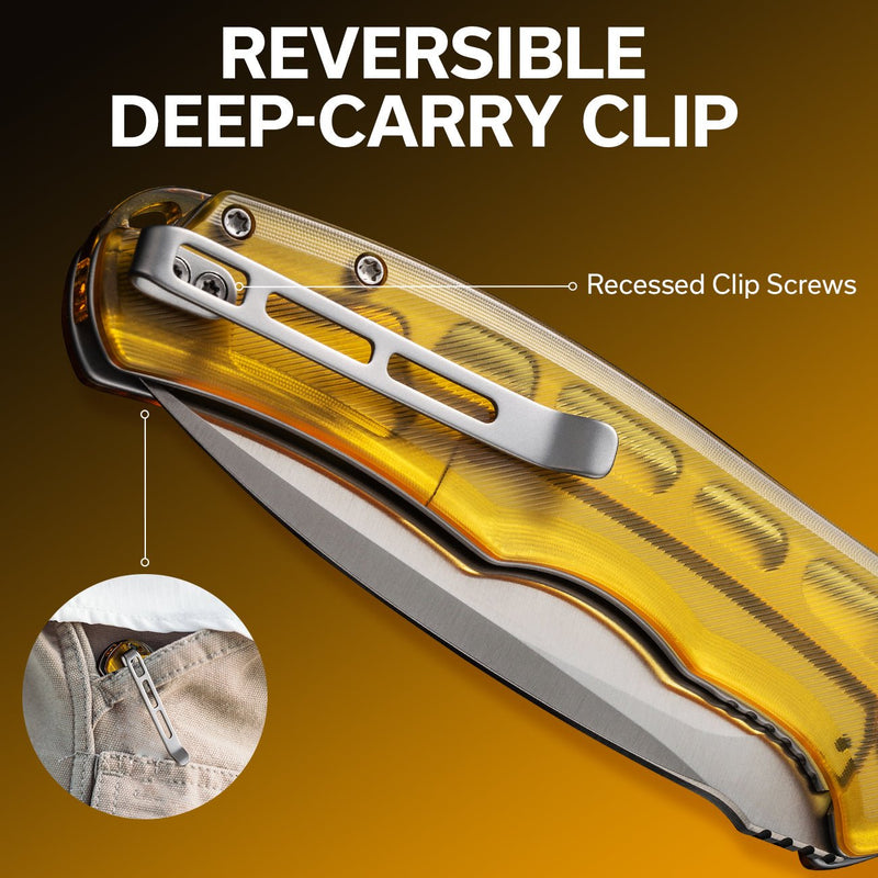 Civivi Praxis Polished Ultem (3.75" Satin Finished 9Cr18MoV) Folding Knife [C803L] - product view 7