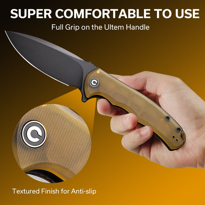 Civivi Praxis Bead Blasted Ultem (3.75" Black 9Cr18MoV) Folding Knife [C803M] - product view 4
