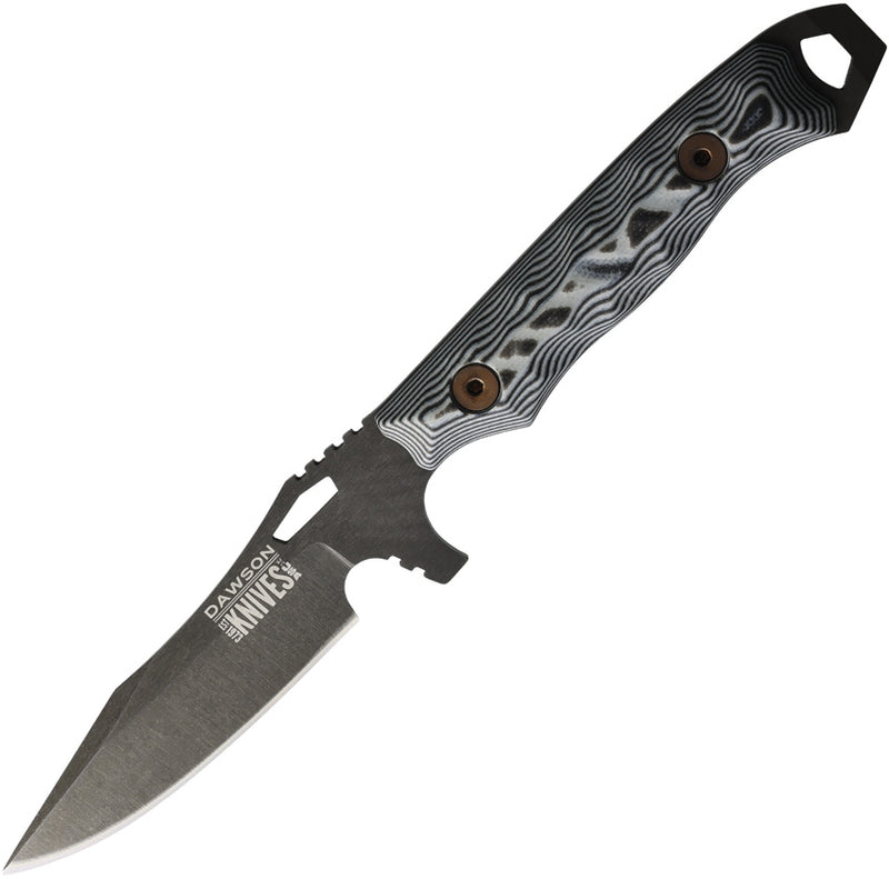 Dawson Knives Smuggler Fixed Blade Knife / Black/White — CPM MagnaCut [DW3847] — product view 1