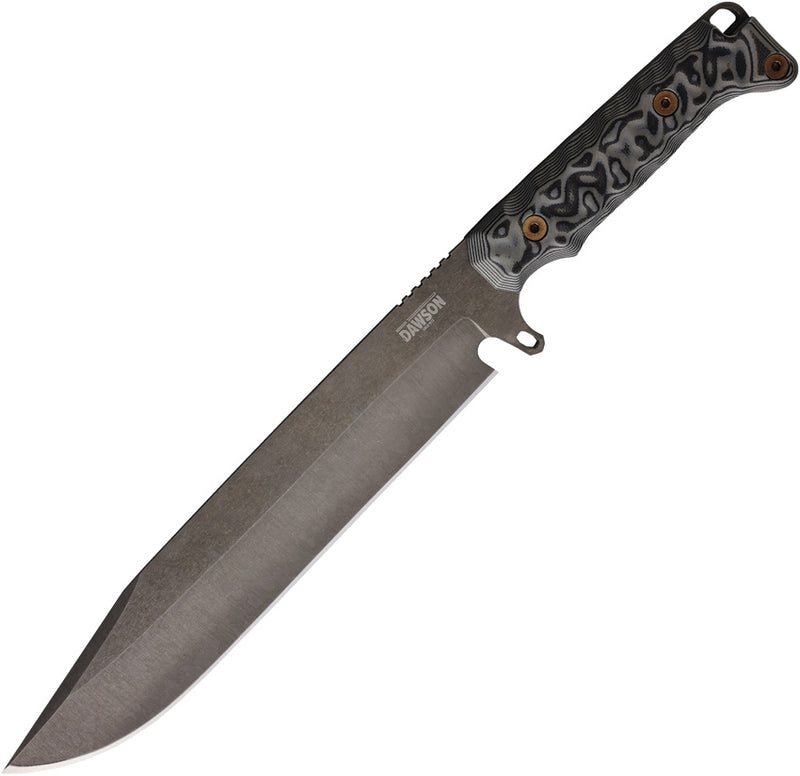 Dawson Knives Holdout Bowie Black/Gray Fixed Blade Knife — CPM MagnaCut [DW41881] — product view 1