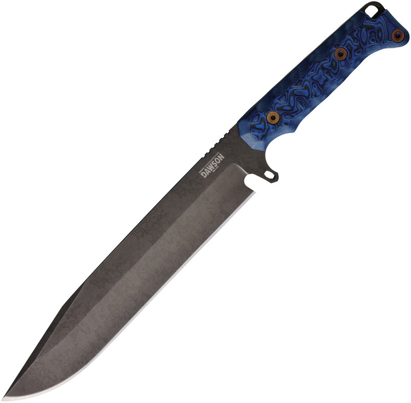 Dawson Knives Holdout Bowie Black/Blue Fixed Blade Knife — CPM MagnaCut [DW41898] — product view 1